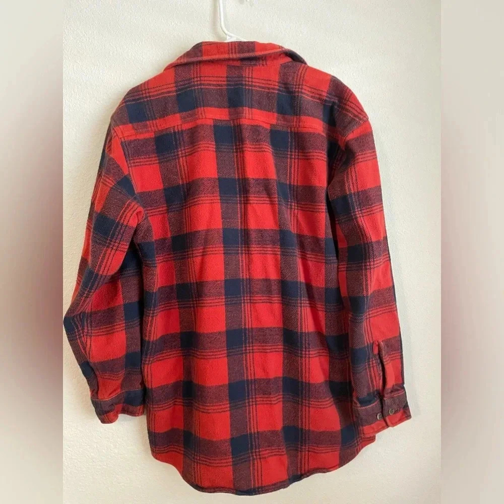 St. John’s Bay vintage men’s red and blue button down long sleeve flannel size L - Picture 8 of 8